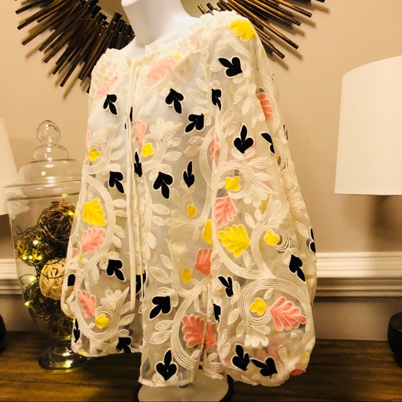 SOLD Anne Fontaine Narla Sheer Floral Top 6/8 RARE - Picture 4 of 8